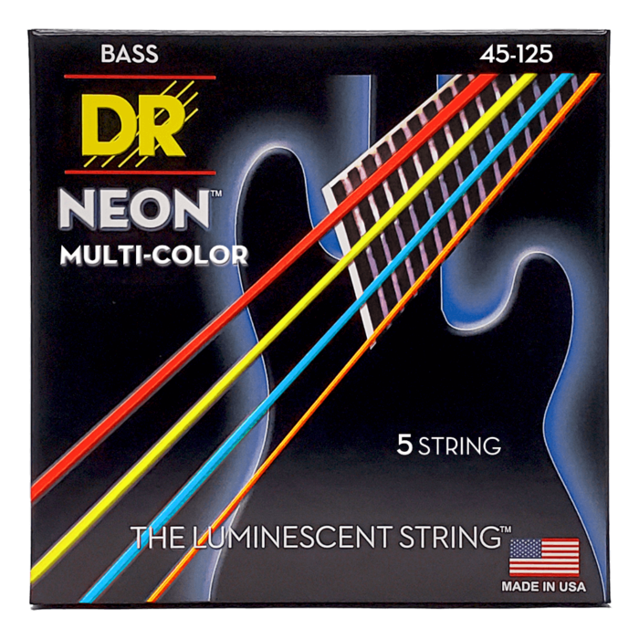DR, HI-DEF NEON* - MULTI-COLOR Colored Bass Strings: 5-String Medium 45-125