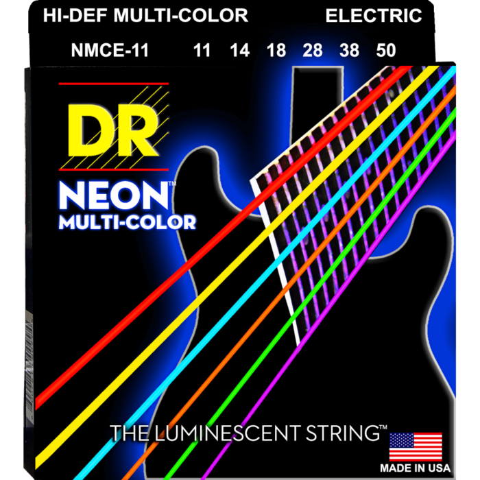 DR, HI-DEF NEON* - MULTI-COLOR Colored Electric Guitar Strings: Heavy 11-50