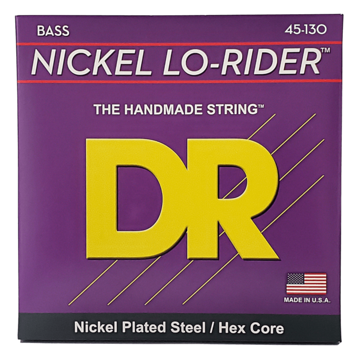 DR, NICKEL LO-RIDER* - Nickel Plated Bass Strings: 5-String Medium to Heavy 45-130