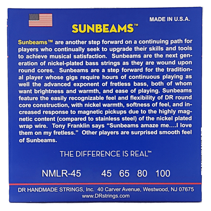 DR, SUNBEAM* - Nickel Plated Bass Strings: Light to Medium 45-100 – Bild 2