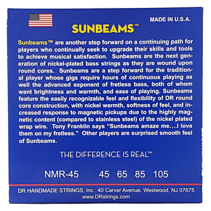DR, SUNBEAM* - Nickel Plated Bass Strings: Medium 45-105 - Image 2