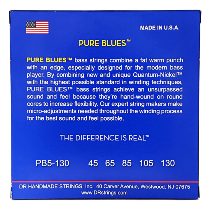 DR, PURE BLUES* - Quantum Nickel* Bass Strings: 5-String Medium to Heavy 45-130 - Image 2