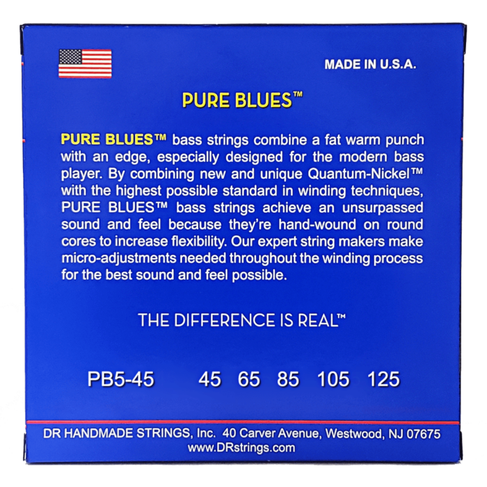 DR, PURE BLUES* - Quantum Nickel* Bass Strings: 5-String Medium 45-125 - Image 2