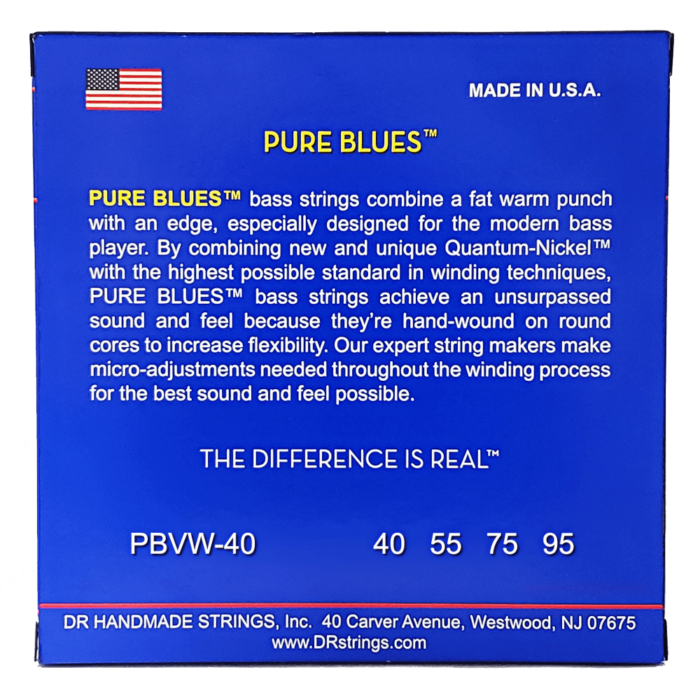 DR, PURE BLUES* - Quantum Nickel* Bass Strings: Extra Light 40-95 - Image 2