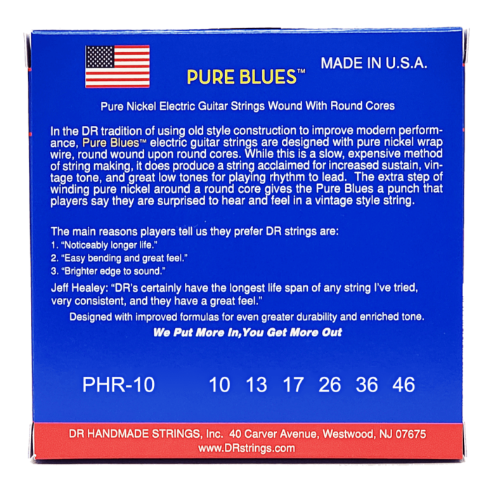 DR, PURE BLUES* - Pure Nickel Electric Guitar Strings: Medium 10-46 – Bild 2
