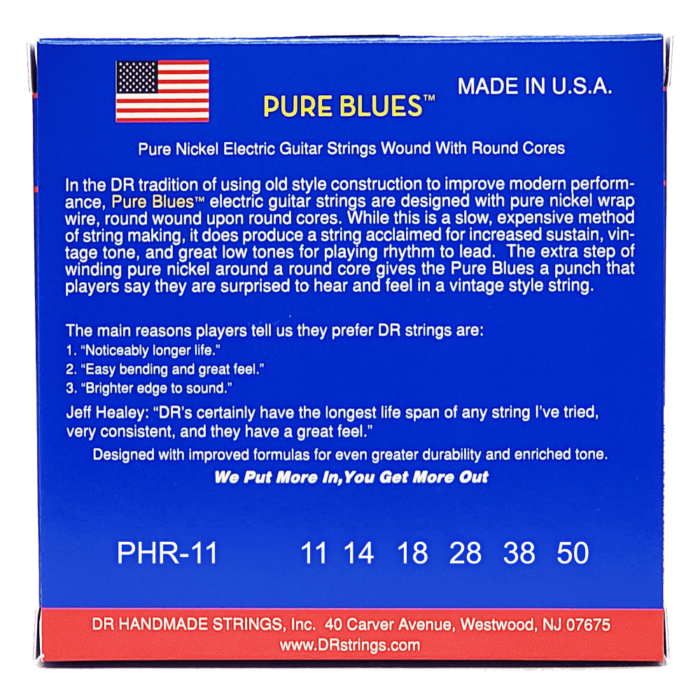 DR, PURE BLUES* - Pure Nickel Electric Guitar Strings: Heavy 11-50 – Bild 2