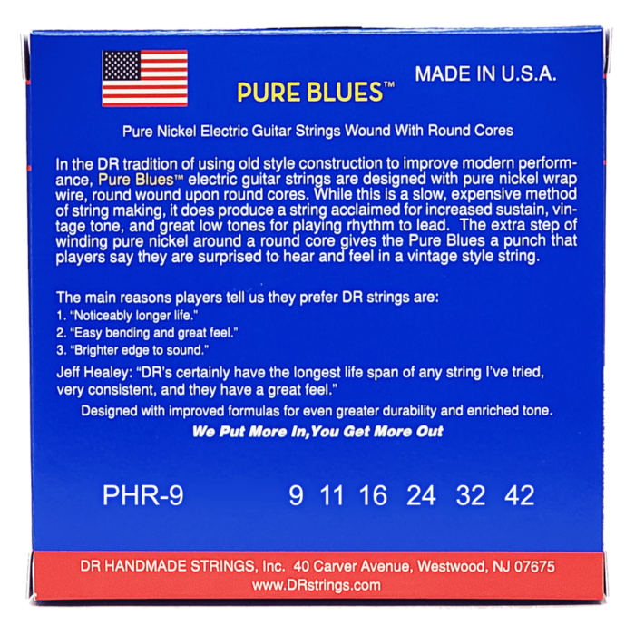 DR, PURE BLUES* - Pure Nickel Electric Guitar Strings: Light 9-42 - Image 2