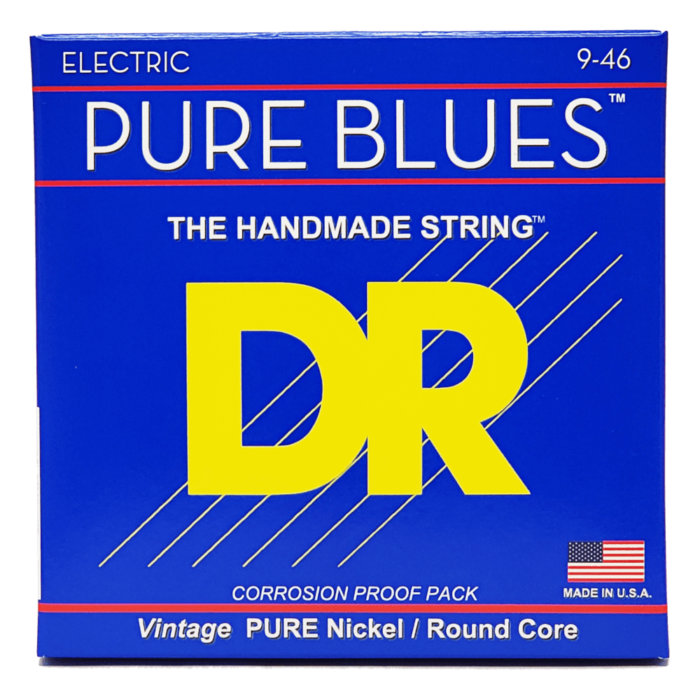 DR, PURE BLUES* - Pure Nickel Electric Guitar Strings: Light to Medium 9-46