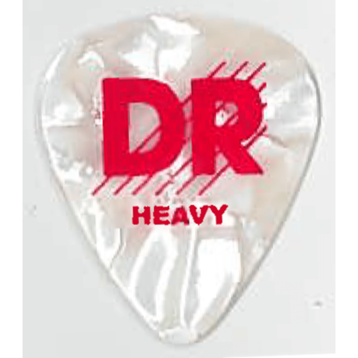DR, WHITE PEARLOID Guitar Pick 72-piece Pack (1.0mm Heavy)