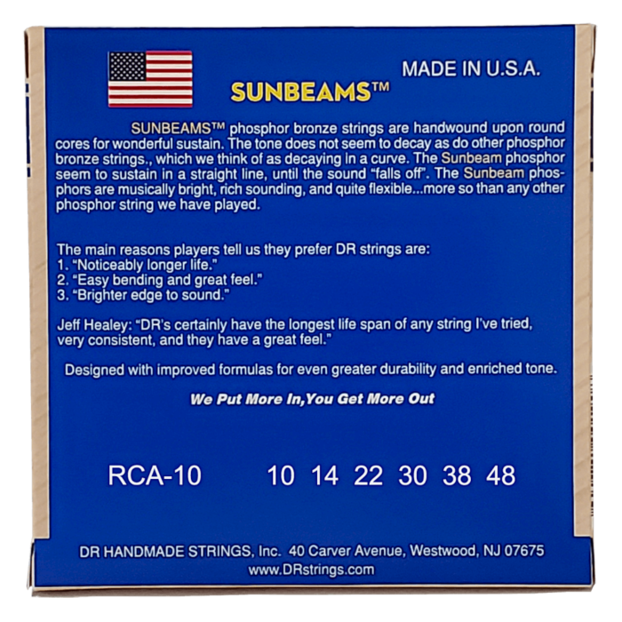 DR, SUNBEAM* - Phosphor Bronze Acoustic Guitar Strings: Extra Light 10-48 - Image 2