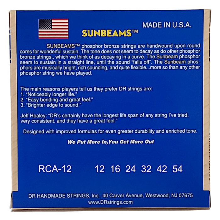 DR, SUNBEAM* - Phosphor Bronze Acoustic Guitar Strings: Light 12-54 - Image 2