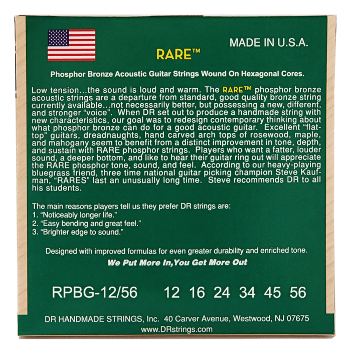 DR, RARE* - Phosphor Bronze Acoustic Guitar Strings: Bluegrass 12-56 – Bild 2