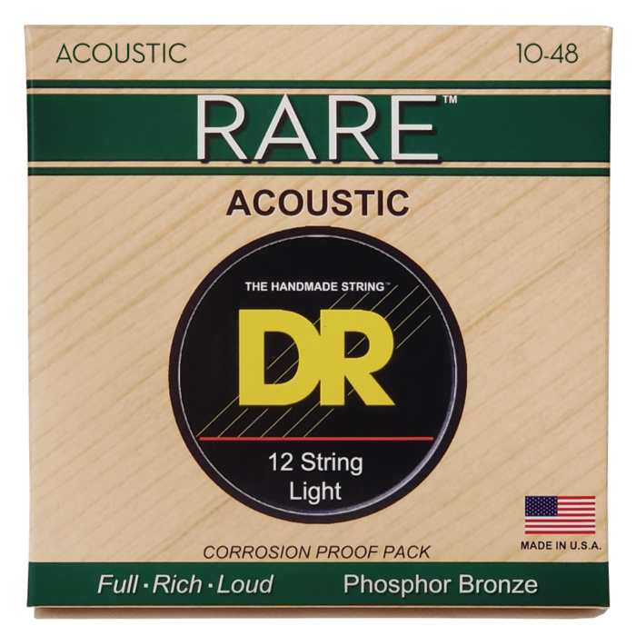 DR, RARE* - Phosphor Bronze Acoustic Guitar Strings: 12-String Extra Light 10-48