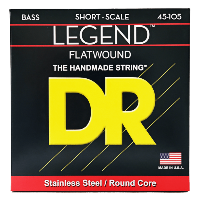 DR, LEGEND* - Polished Flatwound Stainless Steel Bass Strings: Medium 45-105 Short Scale