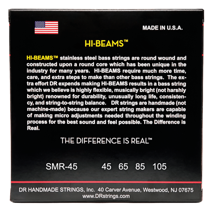 DR, HI-BEAM* - Stainless Steel Bass Strings: Medium 45-105 Short Scale - Image 2
