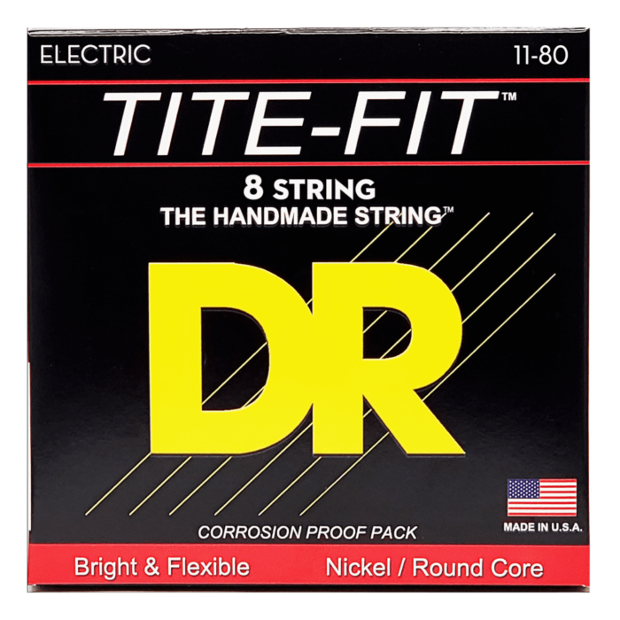 DR, TITE-FIT* - Nickel Plated Electric Guitar Strings: 8-String Heavy 11-80