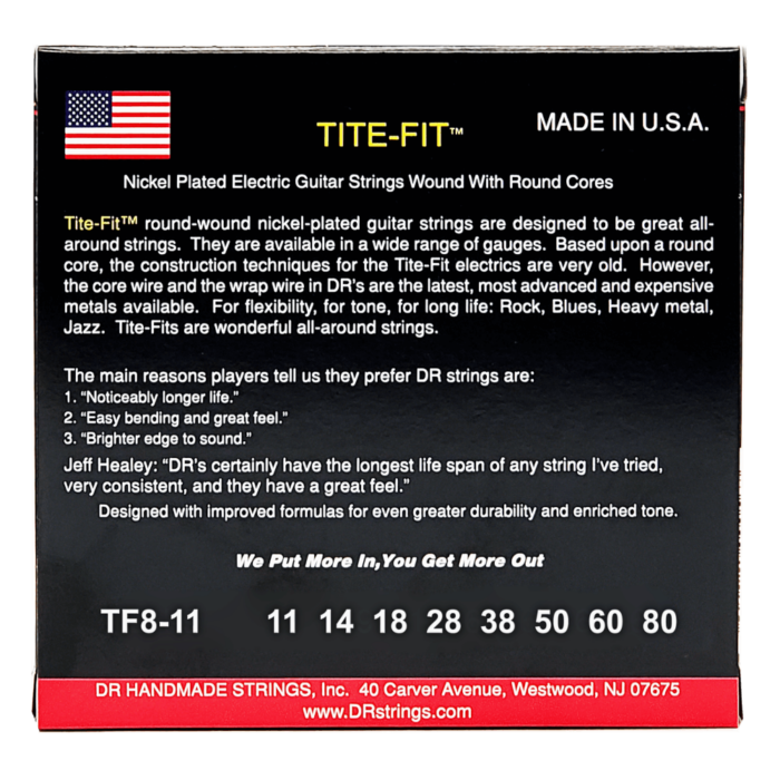 DR, TITE-FIT* - Nickel Plated Electric Guitar Strings: 8-String Heavy 11-80 – Bild 2