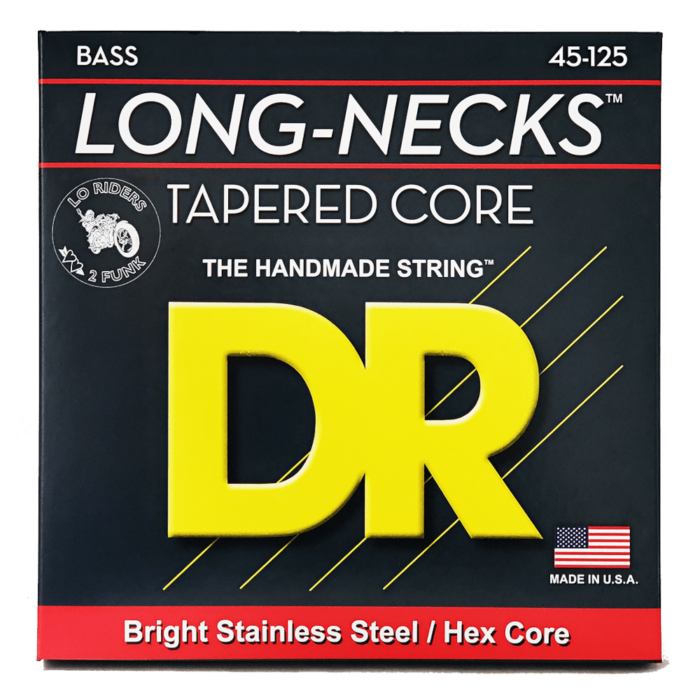 DR, LONG NECKS* - Tapered Stainless Steel Bass Strings: 5-String Medium 45-125