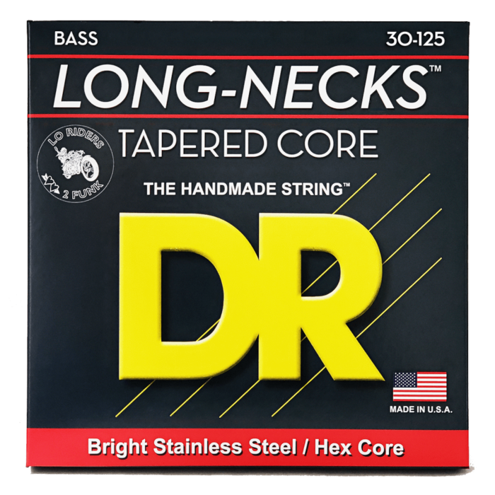 DR, LONG NECKS* - Tapered Stainless Steel Bass Strings: 6-String Medium 30-125