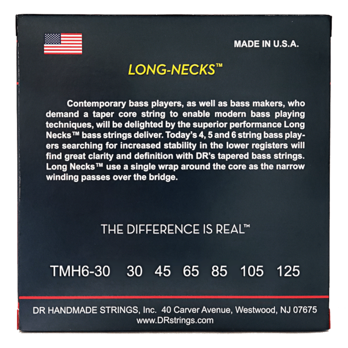 DR, LONG NECKS* - Tapered Stainless Steel Bass Strings: 6-String Medium 30-125 - Image 2