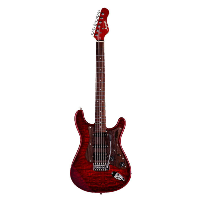 Magneto Guitars U-One Series Sonnet Modern , Quilted Transparent Wine Red, Gig-Bag included.