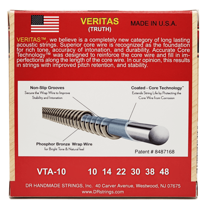 DR, VERITAS* - Accurate Core Technology Acoustic Guitar Strings: Extra Light 10-48 - Image 2