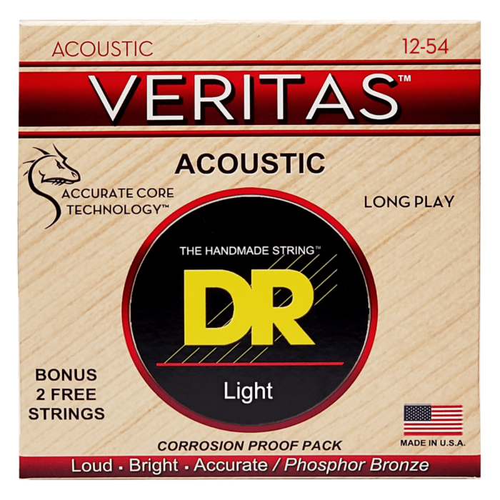 DR, VERITAS* - Accurate Core Technology Acoustic Guitar Strings: Light 12-54