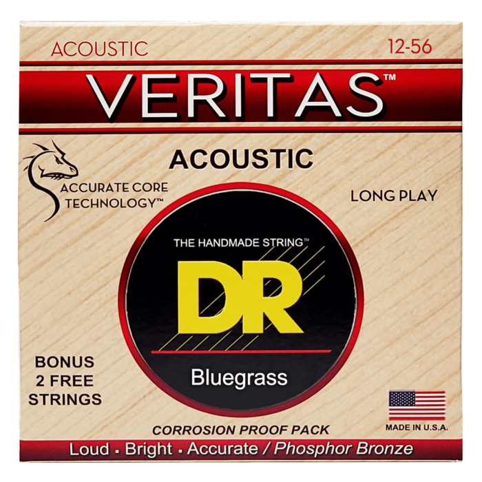 DR, VERITAS* - Accurate Core Technology Acoustic Guitar Strings: Bluegrass 12-56