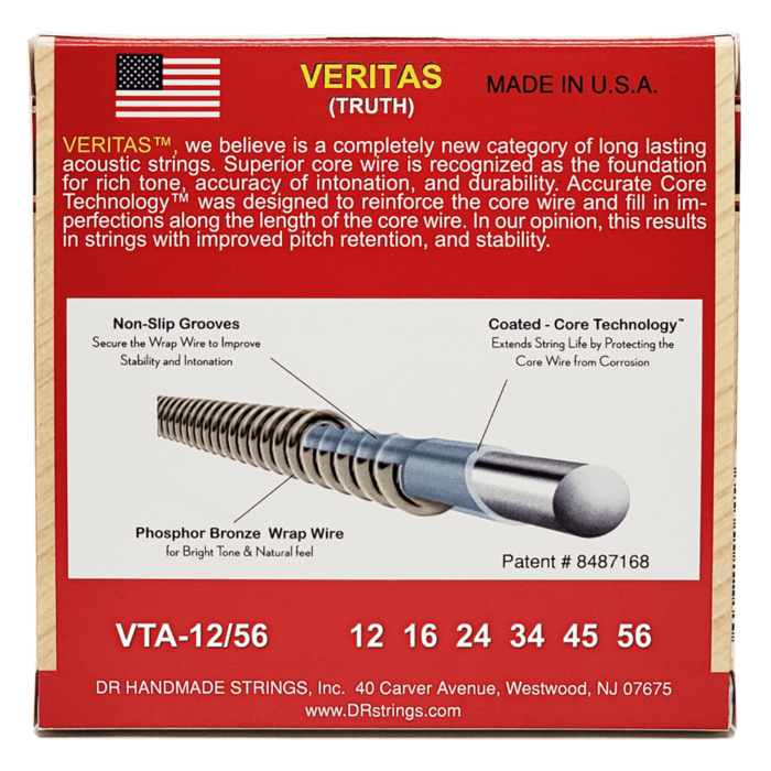 DR, VERITAS* - Accurate Core Technology Acoustic Guitar Strings: Bluegrass 12-56 - Image 2