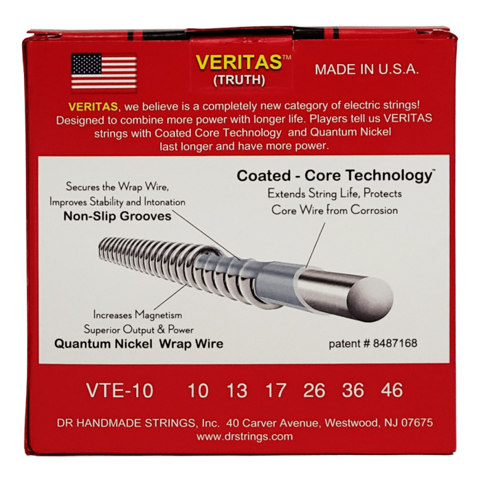 DR, VERITAS* - Coated Core Technology Electric Guitar Strings: Medium 10-46 - Image 2