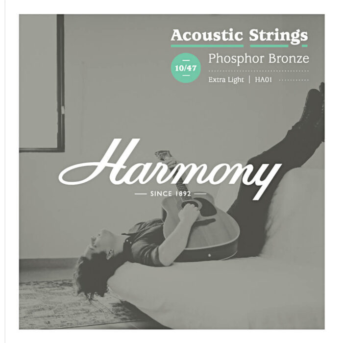 Harmony, HA01 Phosphor Bronze Acoustic Guitar Strings, Extra Light, 10/47