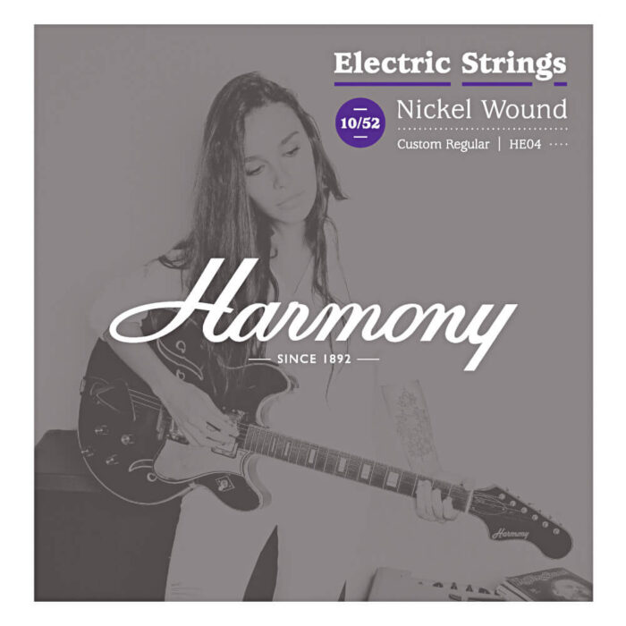 Harmony, HE04 Nickel Electric Guitar Strings, Custom Regular, 10/52