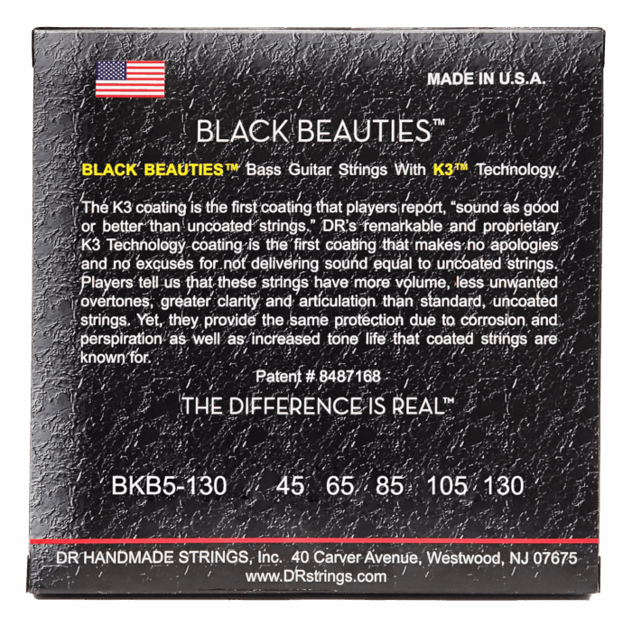 DR, BLACK BEAUTIES* - BLACK Colored Bass Strings: 5-String Medium to Heavy 45-130 – Bild 2