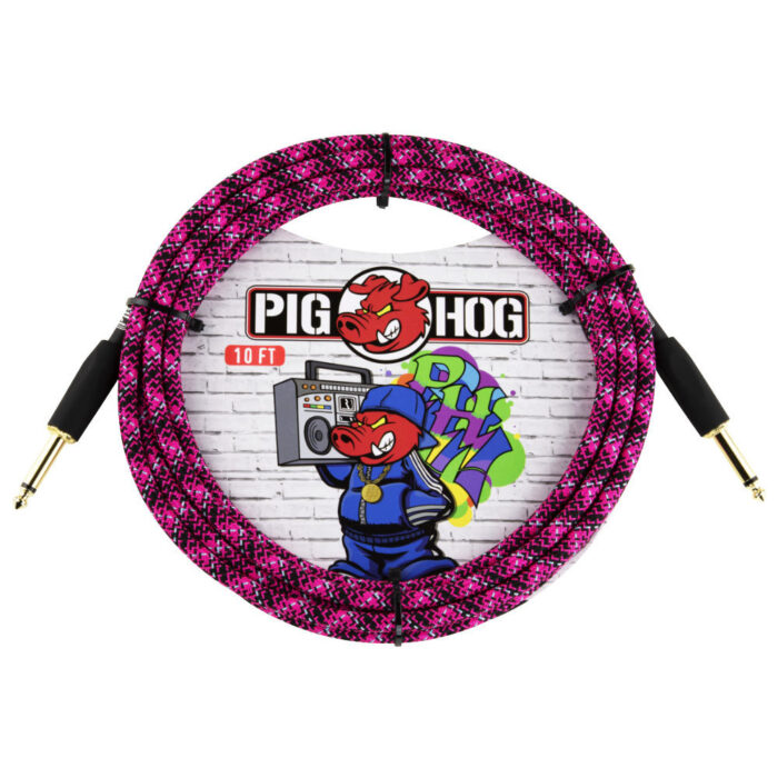 Pig Hog "Pink Graffiti" Instrument Cable, 3m/10ft