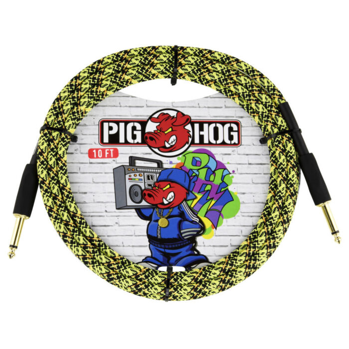 Pig Hog "Yellow Graffiti" Instrument Cable, 3m/10ft