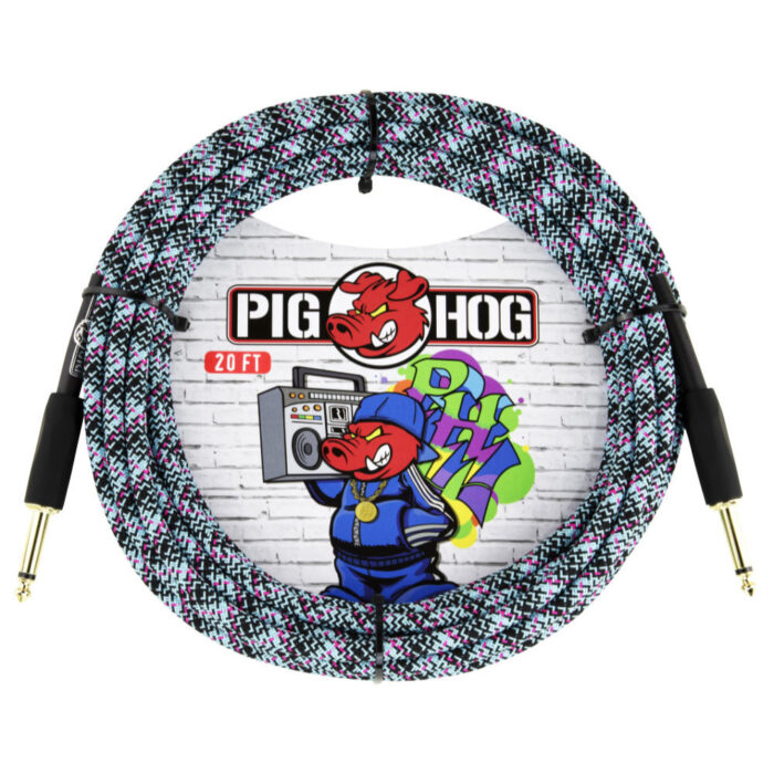 Pig Hog "Blue Graffiti" Instrument Cable, 6m/20ft