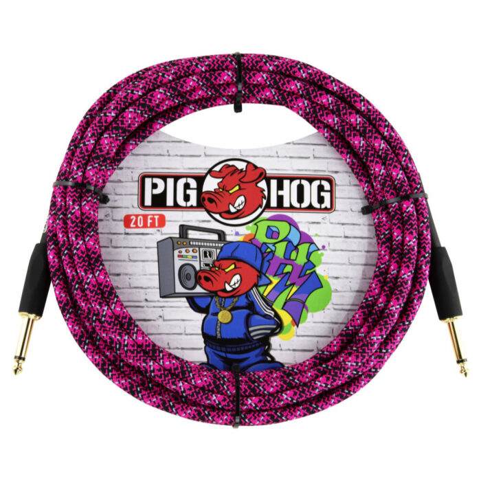 Pig Hog "Pink Graffiti" Instrument Cable, 6m/20ft