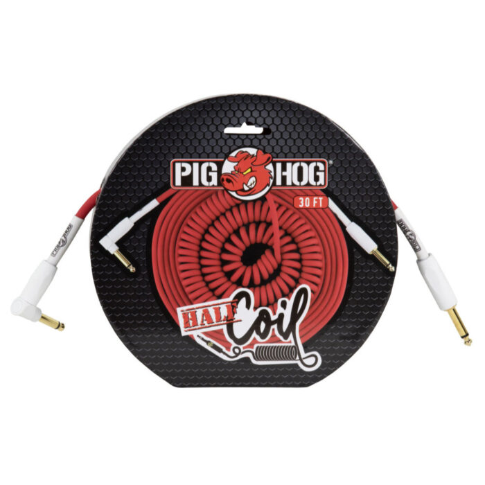Pig Hog "Half Coil" Instrument Cable, 9m/30ft, Candy Apple Red