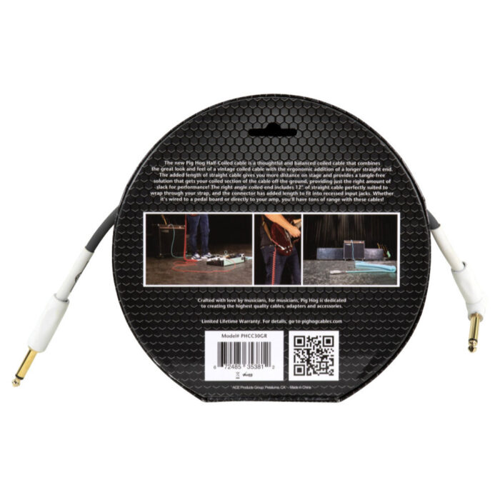 Pig Hog "Half Coil" Instrument Cable, 9m/30ft, Grey - Image 3