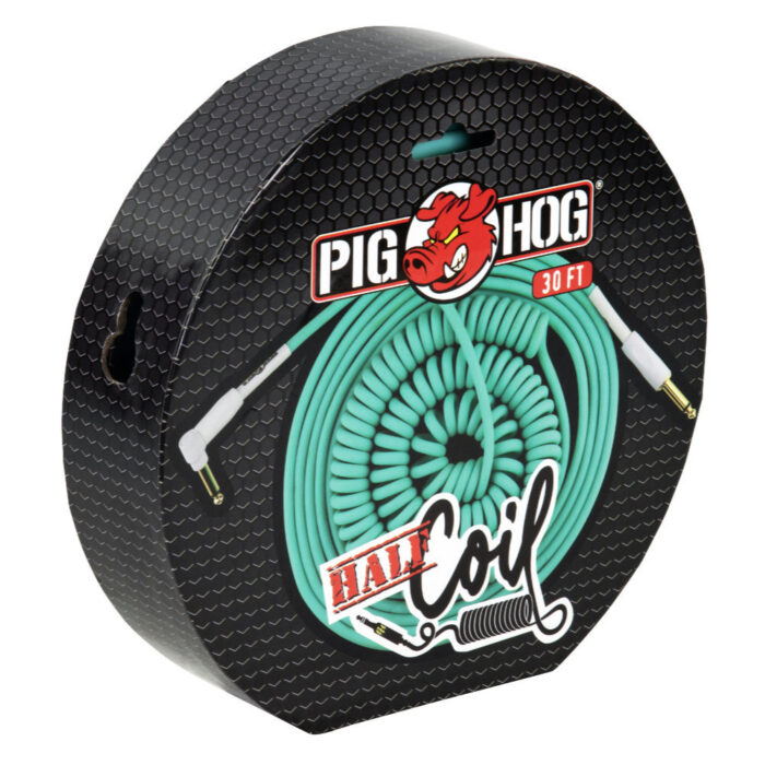 Pig Hog "Half Coil" Instrument Cable, 9m/30ft, Seafoam Green - Image 4