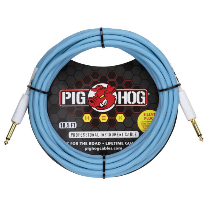 Pig Hog Hex Series Silent Cable 5,67m/18.6ft Daphne Blue