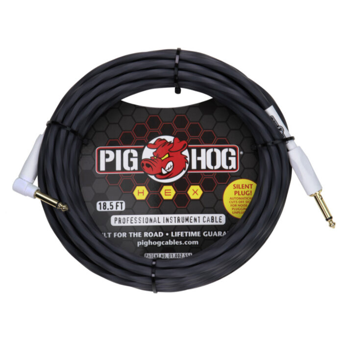 Pig Hog Hex Series Silent Cable 5,67m/18.6ft Grey, Winkelstecker