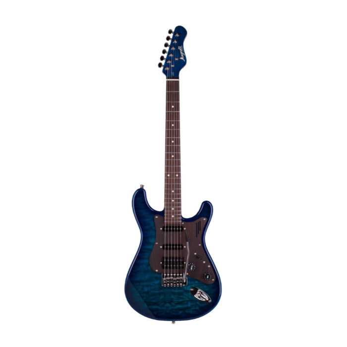 Magneto Guitars, U-One Series Sonnet Modern, Quilted Transparent Blue, Gig-Bag included.