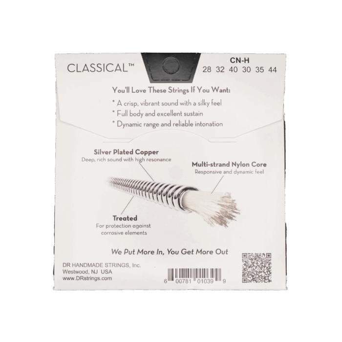 DR, CLASSICAL NYLON* Silver-Plated Nylon Classical Guitar Strings: Hard Tension 28-44 - Image 2