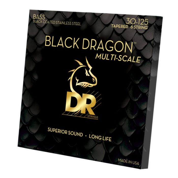 DR, BLACK DRAGON Coated Stainless Steel Bass Strings: 6-String Medium 30-125, Multi-Scale - Image 2