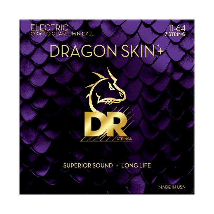DR, DRAGON SKIN+ Quantum Nickel Electric Guitar Strings: 7 string Heavy 11-64