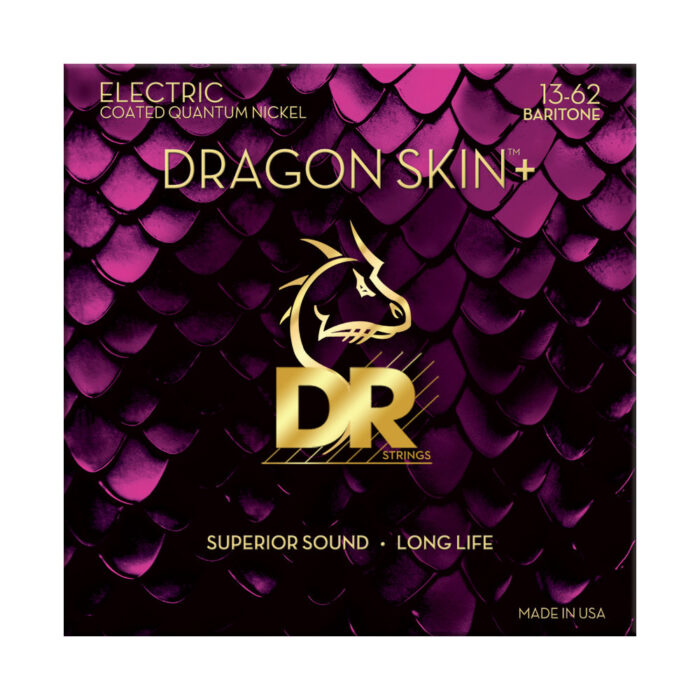 DR, DRAGON SKIN+ Quantum Nickel Electric Guitar Strings: Baritone 13-62