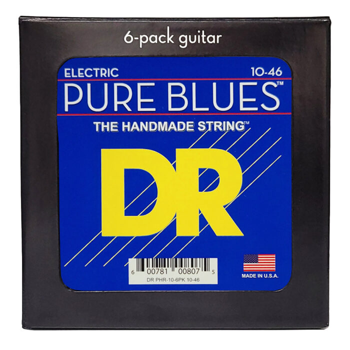 DR, PURE BLUES* - Pure Nickel Electric Guitar Strings: Medium 10-46 (6 Pack)