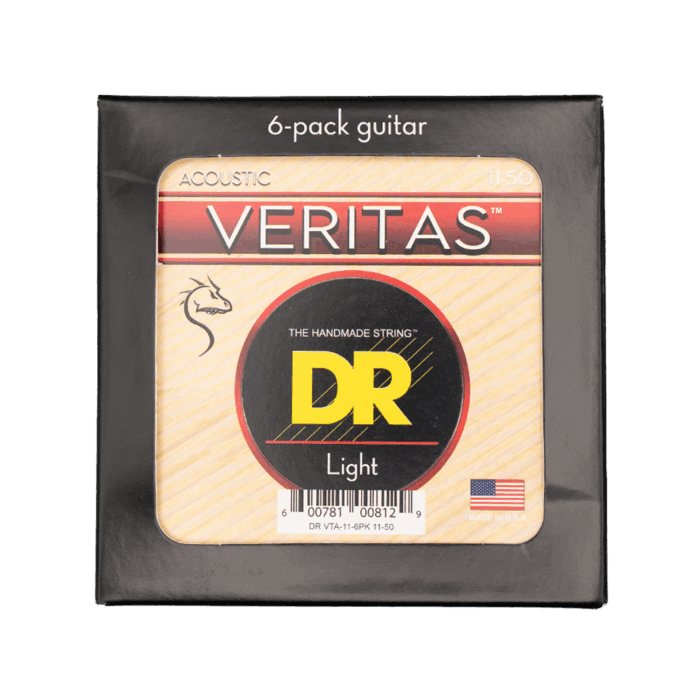 DR, VERITAS* - Accurate Core Technology Acoustic Guitar Strings: Custom Light 11-50 (6 Pack)