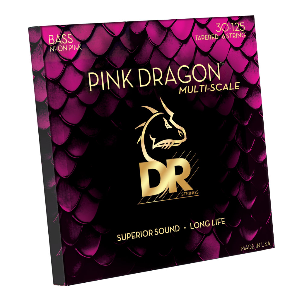 DR, PINK DRAGON - Stainless Steel Bass Strings, Pink coated: 6-String Medium 30-125, Tapered Multi-Scale – Bild 3